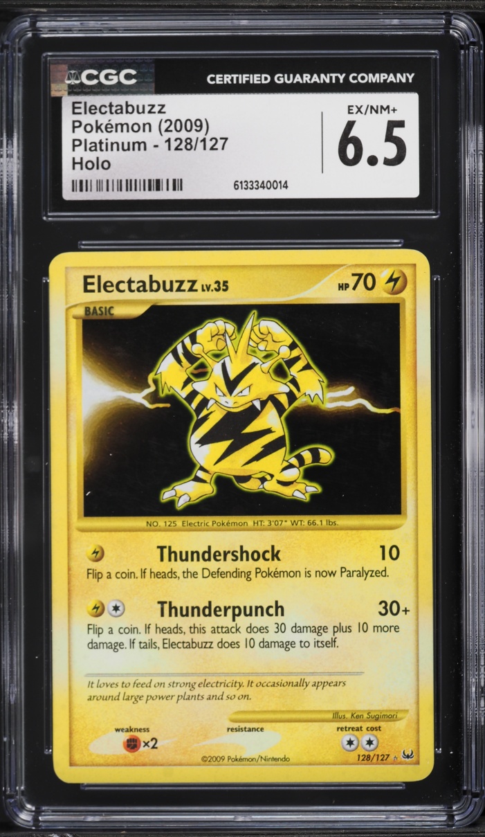 2009 Pokemon Platinum Holo Electabuzz #128 CGC 6.5 EXMT+