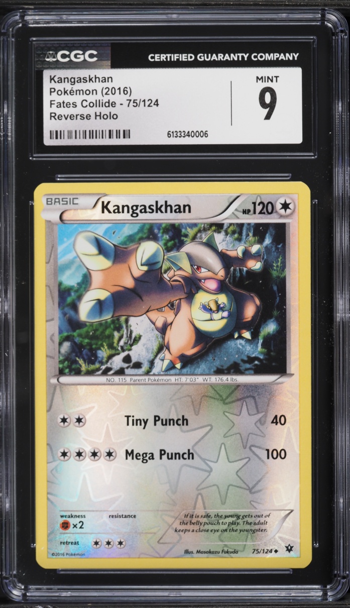 2016 Pokemon XY Fates Collide Reverse Holo Kangaskhan #75 CGC 9 MINT