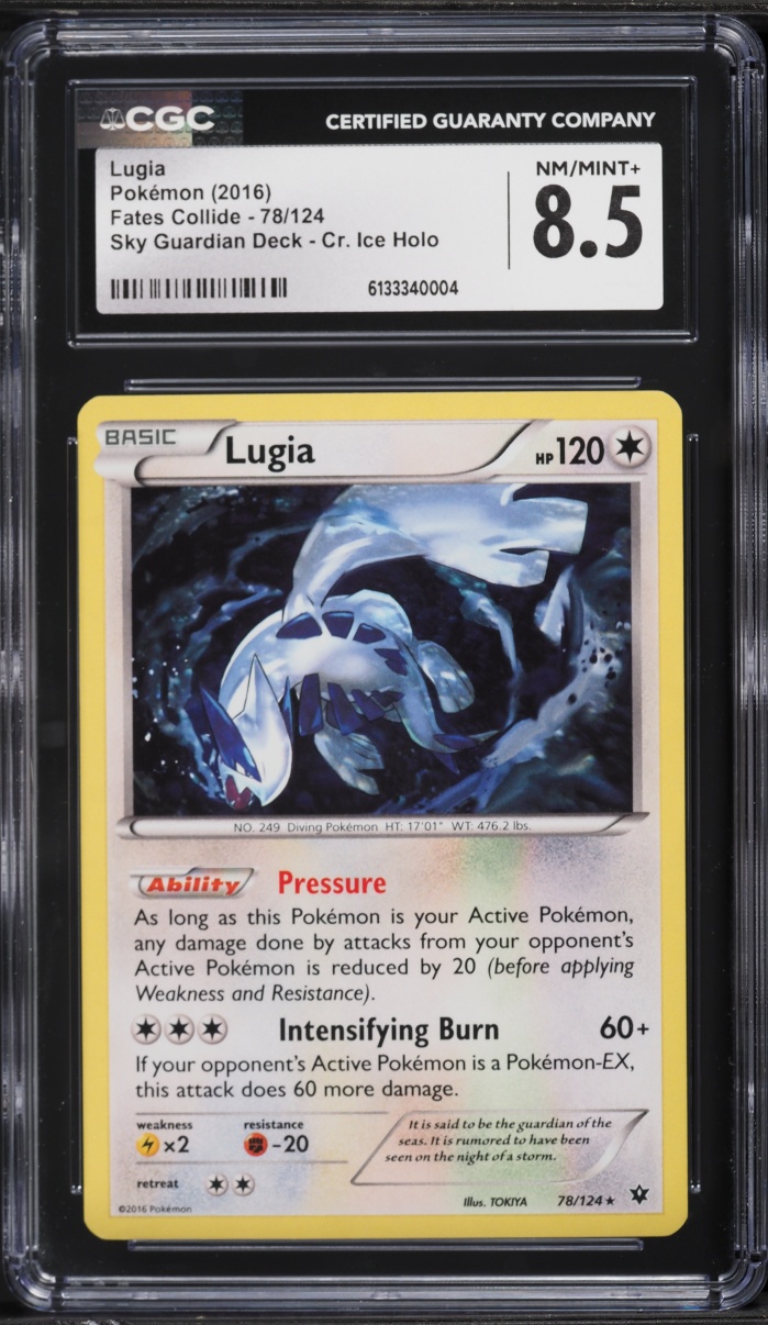 2016 Pokemon XY Fates Collide Sky Guardian Deck Cracked Ice Holo Lugia #78 CGC 8.5 NM-MT+