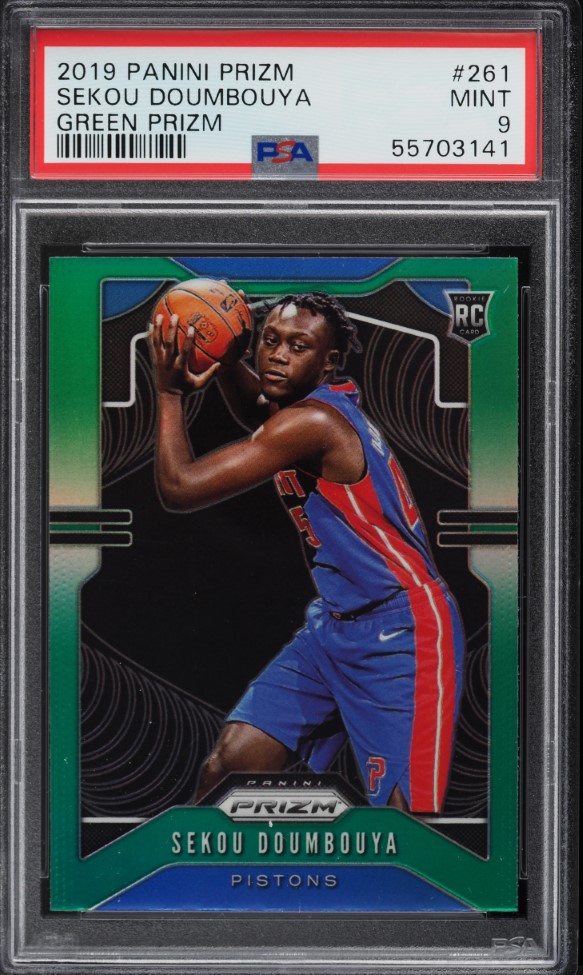 2019 Panini Prizm Green Prizms Sekou Doumbouya ROOKIE #261 PSA 9 MINT - Main Image