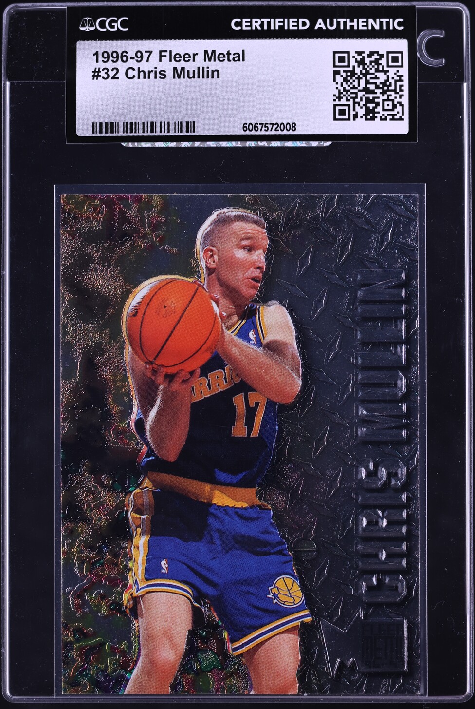 1996 Metal Basketball Chris Mullin #32 CGC AUTH - Main Image