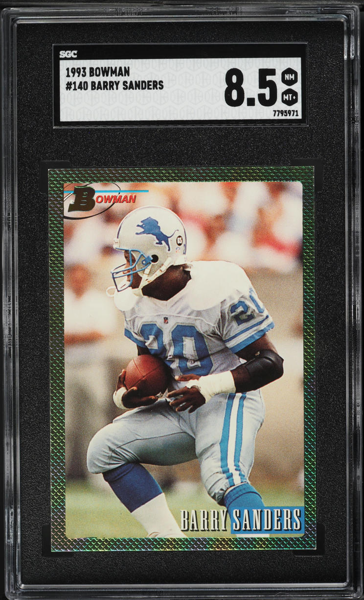 1993 Bowman Foil Barry Sanders #140 SGC 8.5 NM-MT+