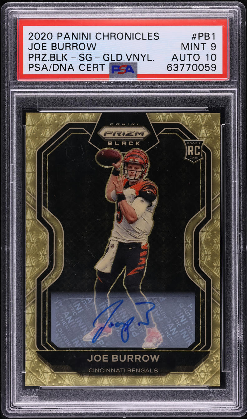 Burrow RC Graded 2020 Panini Chronicles Joe Burrow Prizm Black