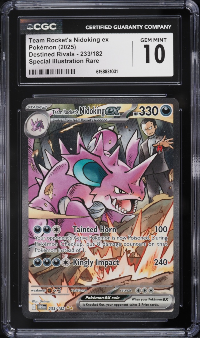 2025 Pokemon Scarlet & Violet Destined Rivals SIR Team Rocket's Nidoking ex #233 CGC 10 GEM