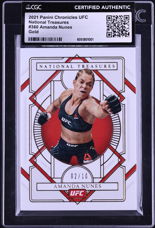 2021 Select UFC Octagonside Gold Prizm Amanda Nunes /10 #216 PSA