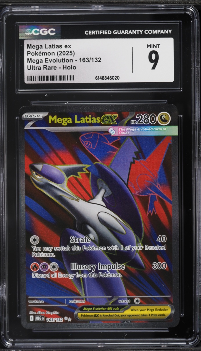 2025 Pokemon Mega Evolution Full Art Mega Latias Ex #163 CGC 9 MINT