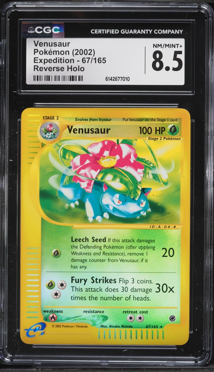 2002 Pokemon Expedition Reverse Holo Venusaur #67 CGC 8.5 NM-MT+