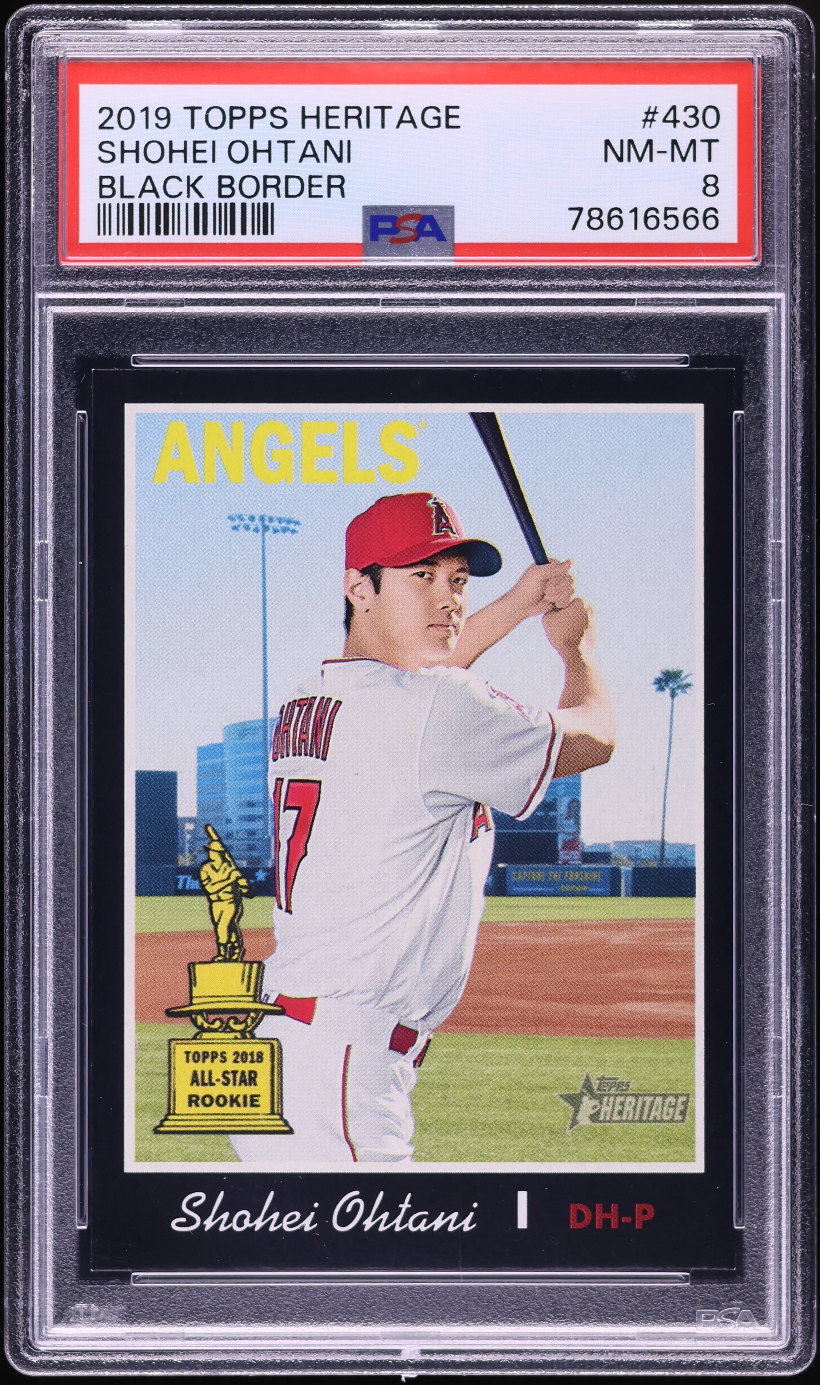 2019 Topps Heritage Black Border Shohei Ohtani #430 PSA 8 NM