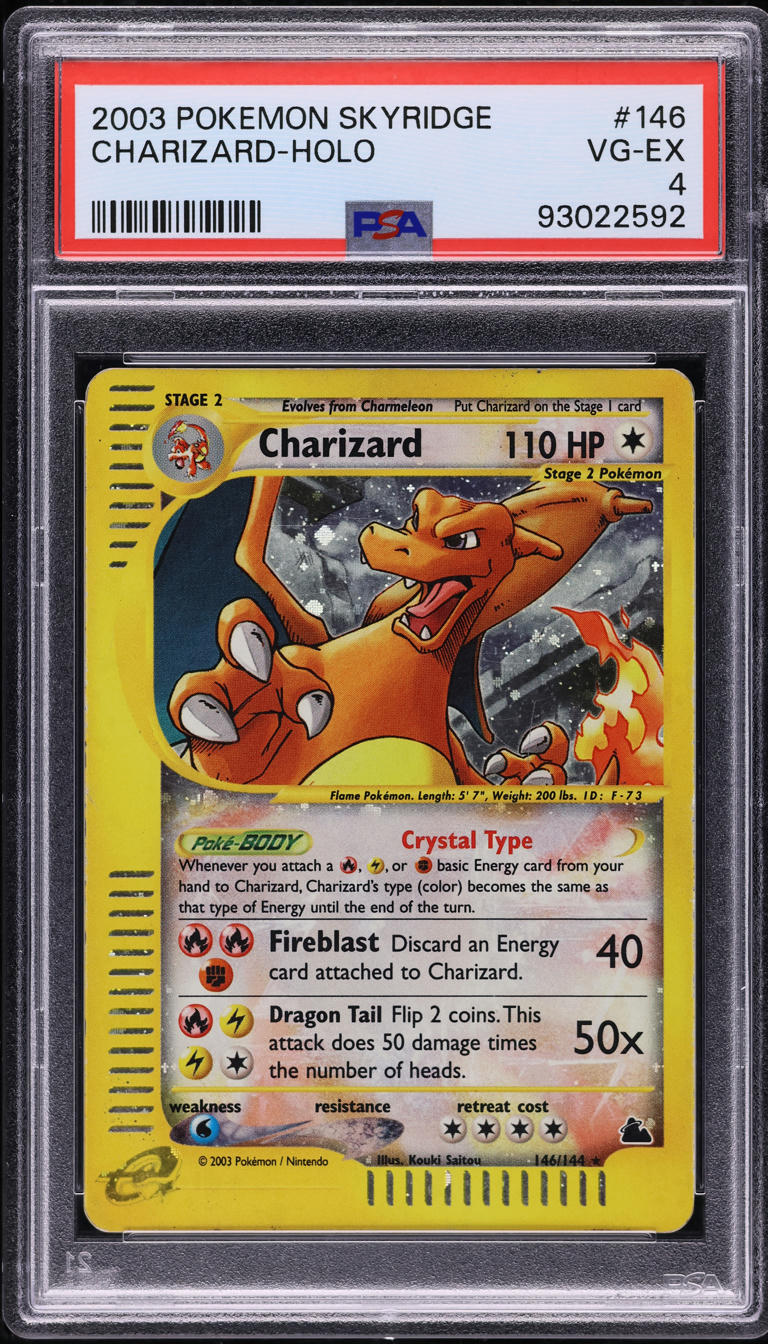 2003 Pokemon Skyridge Holo Crystal Charizard #146 PSA 4 VGEX
