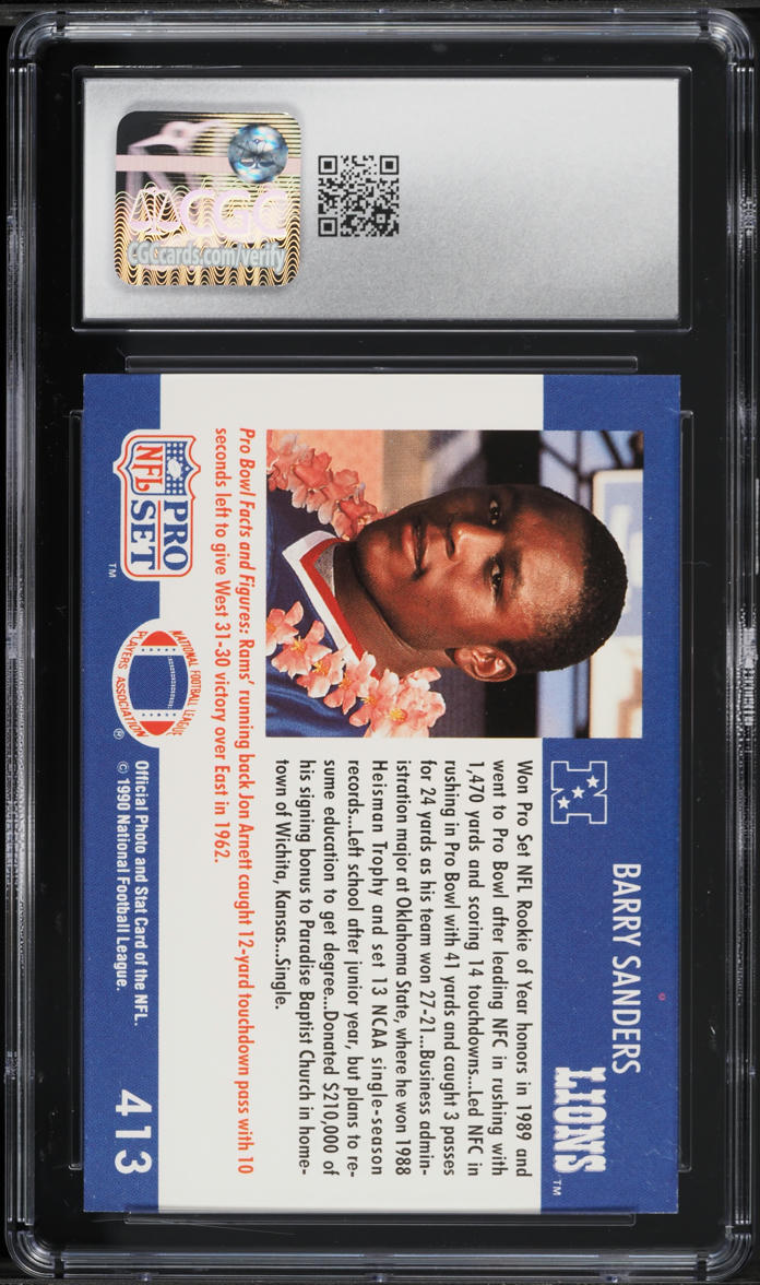1990 Pro Set Football Barry Sanders #413 CGC 8 NM-MT