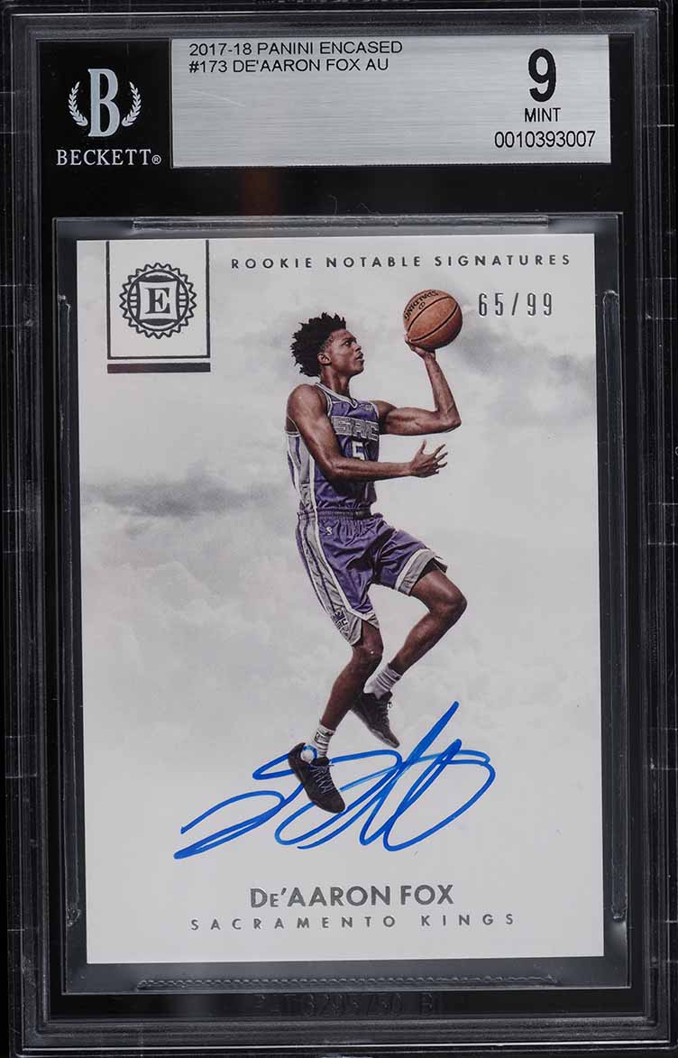 2017 Panini Totally Certified De'aaron Fox ROOKIE /299 #105 PSA 9