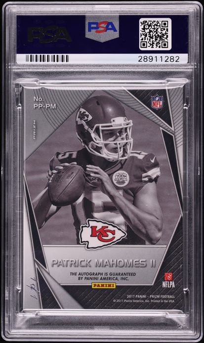 2017 Panini Prizm Patented Penmanship Black Finite Patrick Mahomes ROOKIE AUTO 1/1 #PM PSA 10 - Photo 2