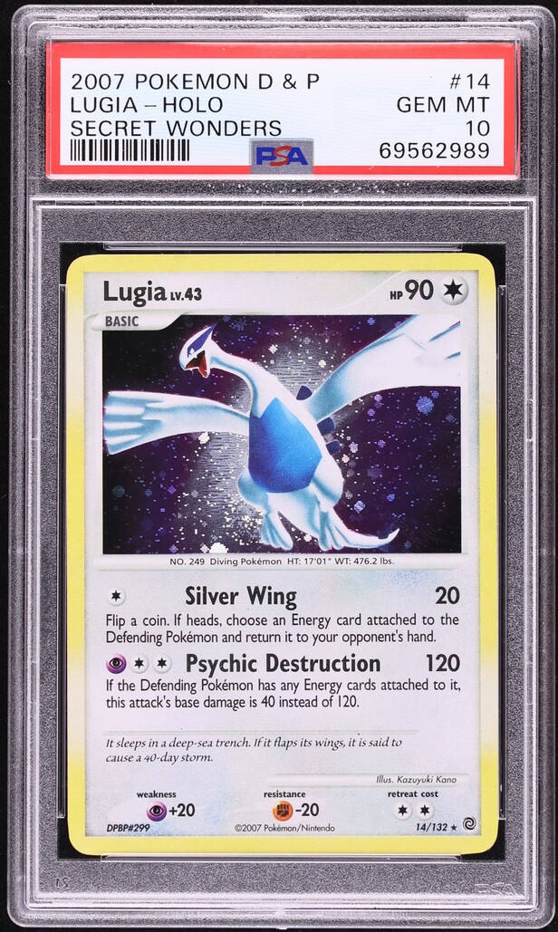 2007 Pokemon Diamond & Pearl Secret Wonders Holo Lugia #14 PSA 10 GEM MINT