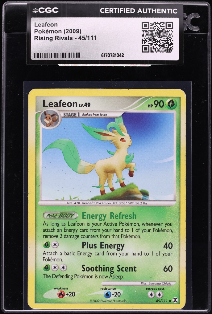 2009 Pokemon Platinum Rising Rivals Leafeon #45 CGC AUTH