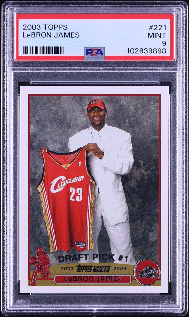 2003 Topps Basketball LeBron James ROOKIE #221 PSA 9 MINT on