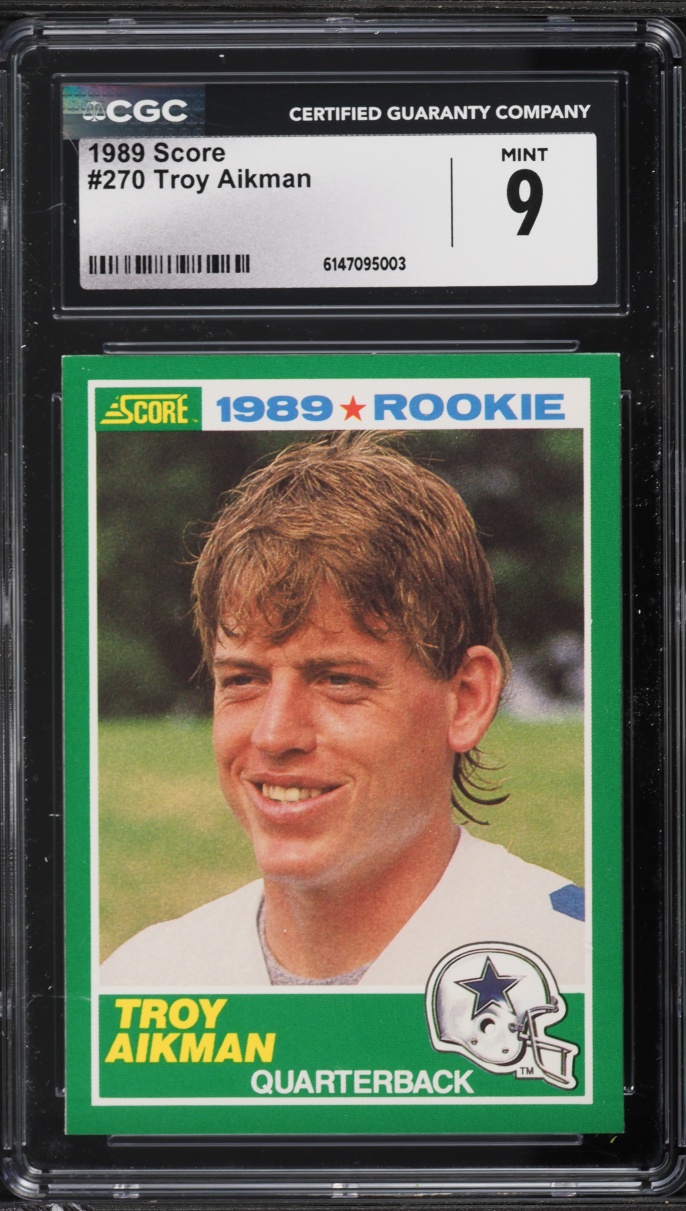 1989 Score Football Troy Aikman ROOKIE #270 CGC 9 MINT
