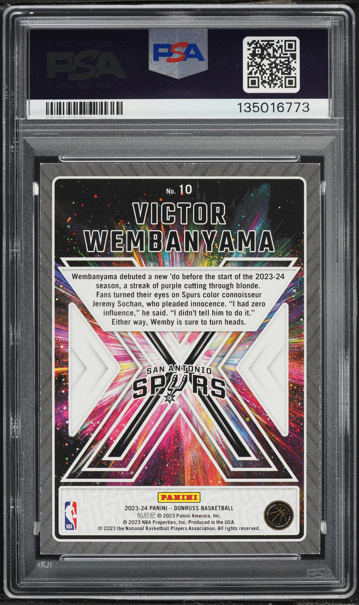 2023 Donruss Great X-Pectations Victor Wembanyama ROOKIE #10 PSA 8 NM-MT