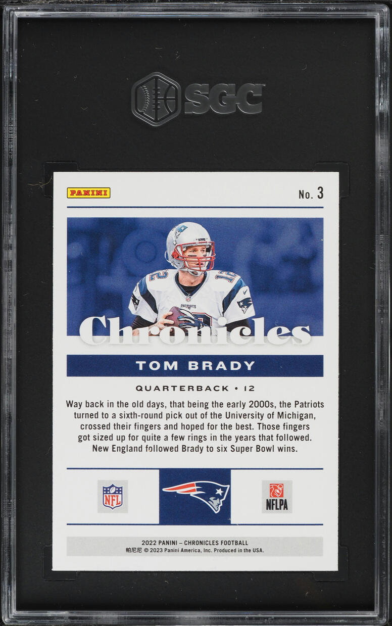 2022 Panini Chronicles Tom Brady #3 SGC 7 NRMT