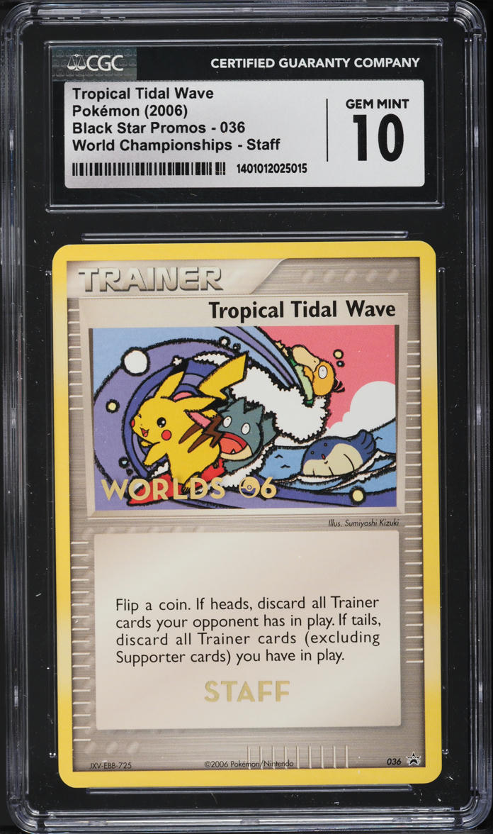 2006 Pokemon Promo World Championships Staff Tropical Tidal Wave #36 CGC 10 GEM