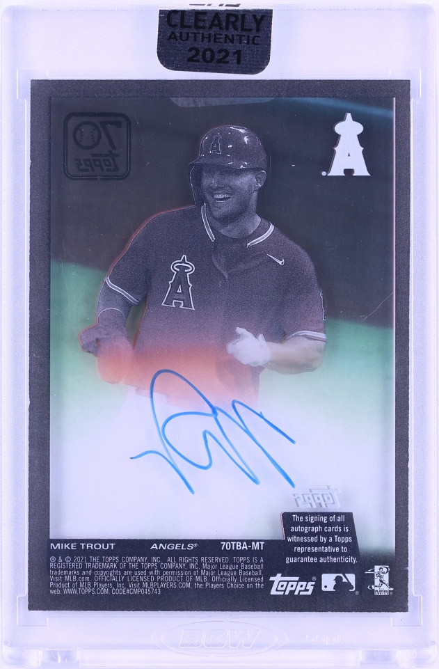 2021 Topps Clearly Authentic 70 Years Of Topps Mike Trout AUTO #70TBA-MT - Photo 2