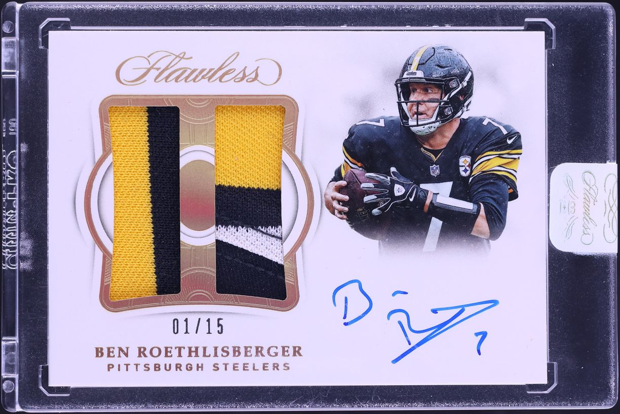 2018 Panini Flawless Dual Ben Roethlisberger PATCH AUTO 1/15 #DPA-BR