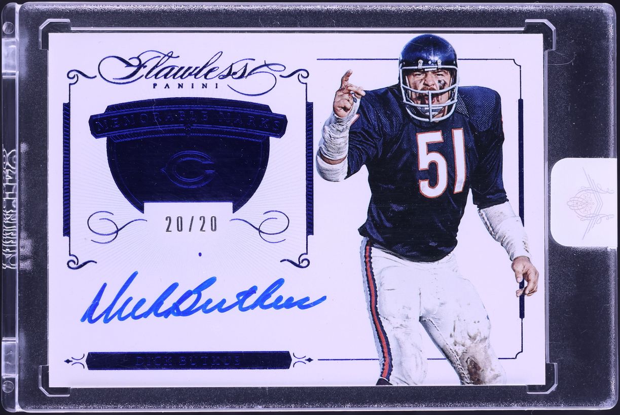2015 Panini Flawless Memorable Marks Sapphire Dick Butkus AUTO 20/20 #MM-DB