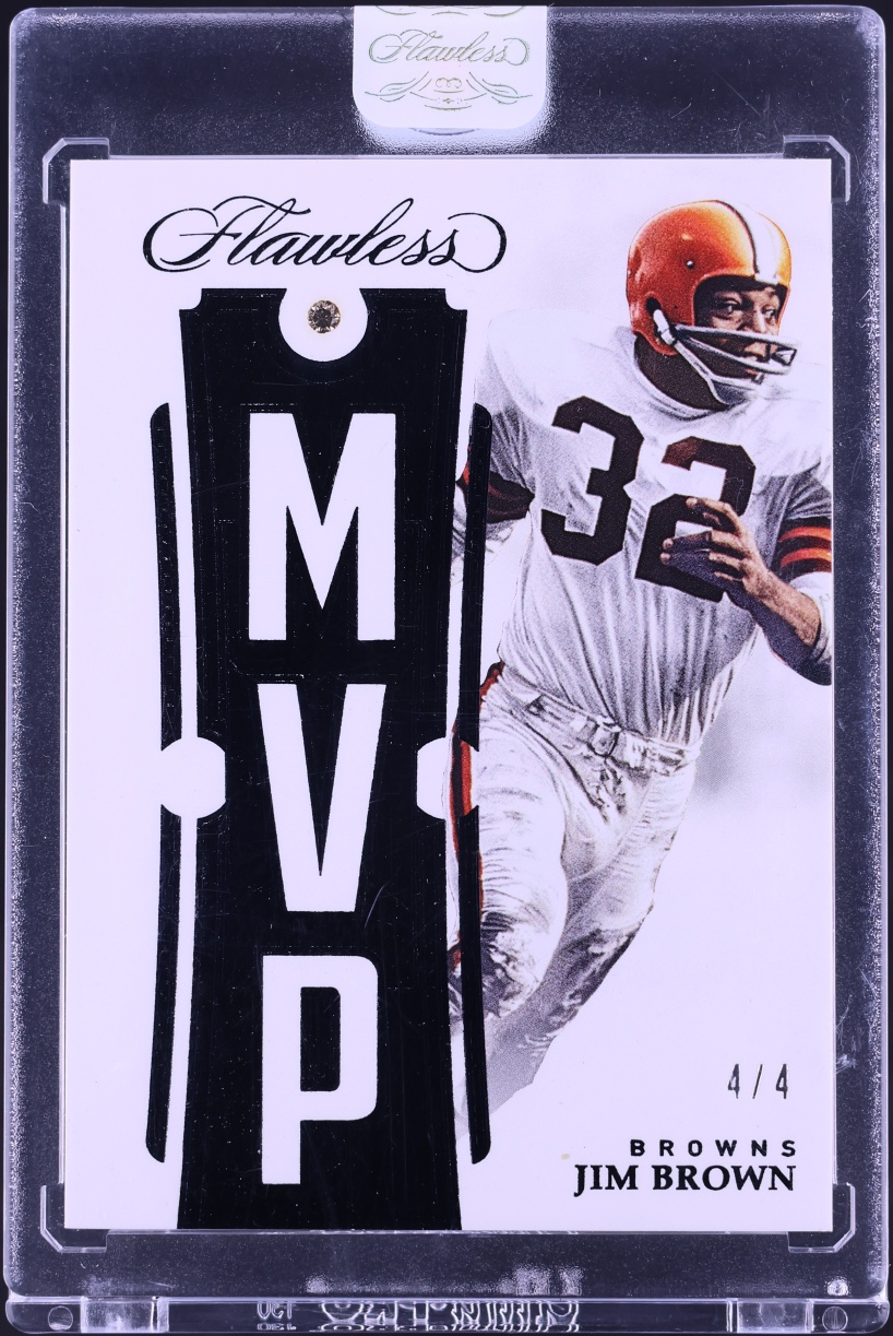 2018 Panini Flawless MVP Chocolate Diamond Gems Jim Brown 4/4 #MVP-14
