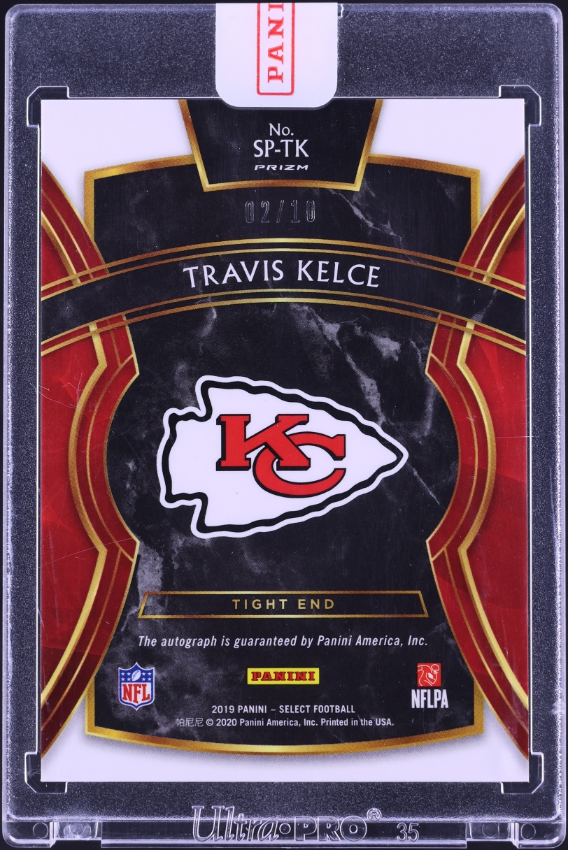 2019 Select Signatures Light Blue Prizm Travis Kelce AUTO /10 #SP-TK - Photo 2