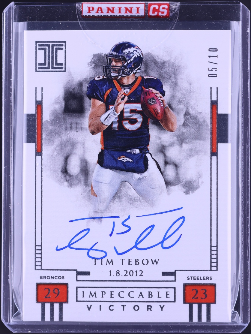 2018 Panini Impeccable Victory Tim Tebow AUTO /10 #IV-TT