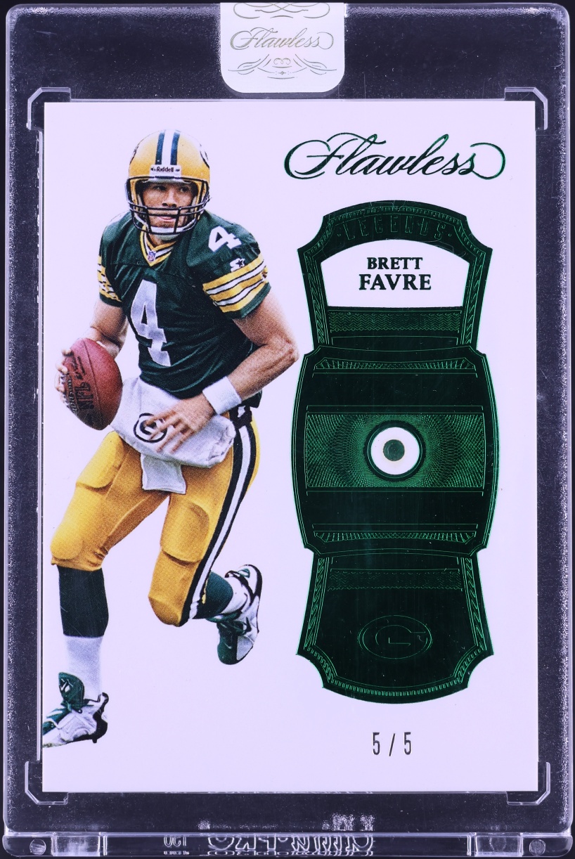 2017 Panini Flawless Legends Emerald Gems Brett Favre 5/5 #114