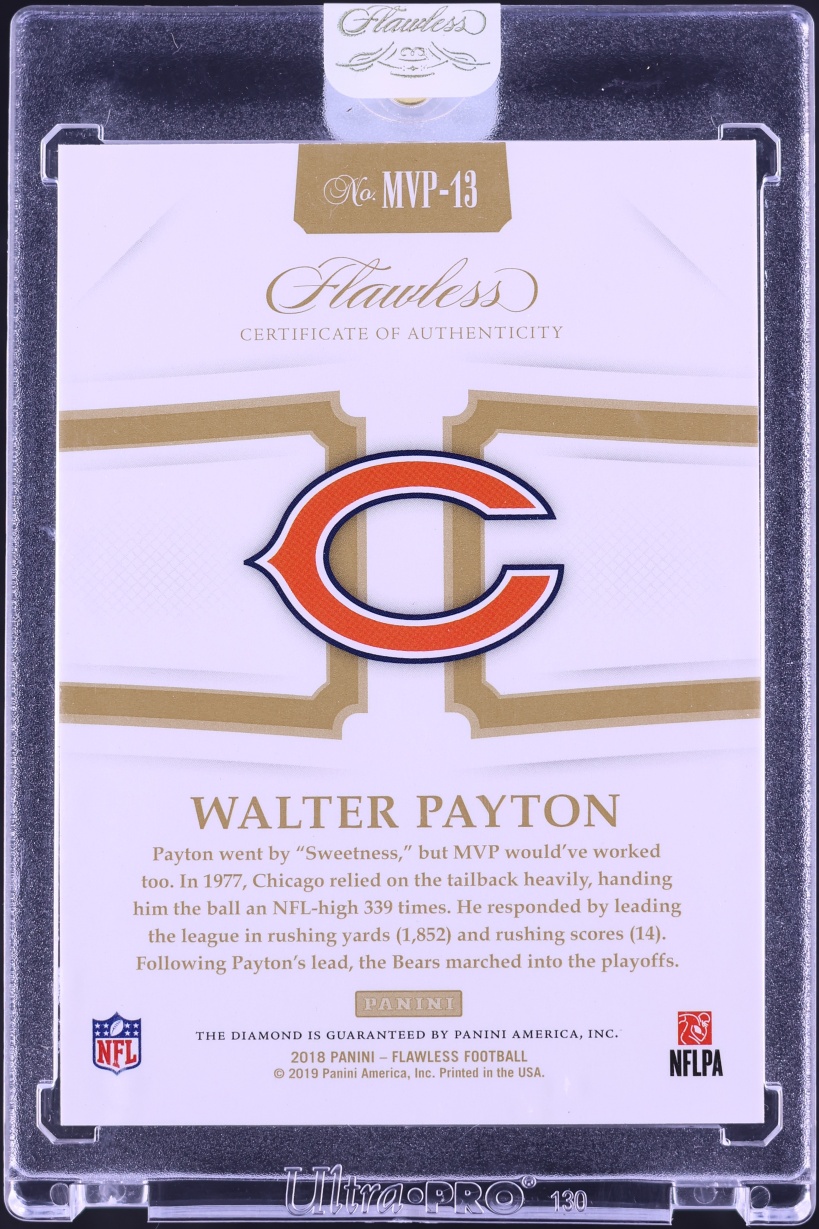 2018 Panini Flawless MVP Chocolate Diamond Gems Walter Payton 1/4 #MVP-13 - Photo 2