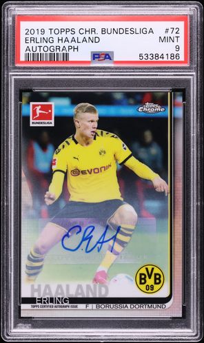 2019 Topps Now UEFA Champions League Erling Haaland ROOKIE #34 PSA
