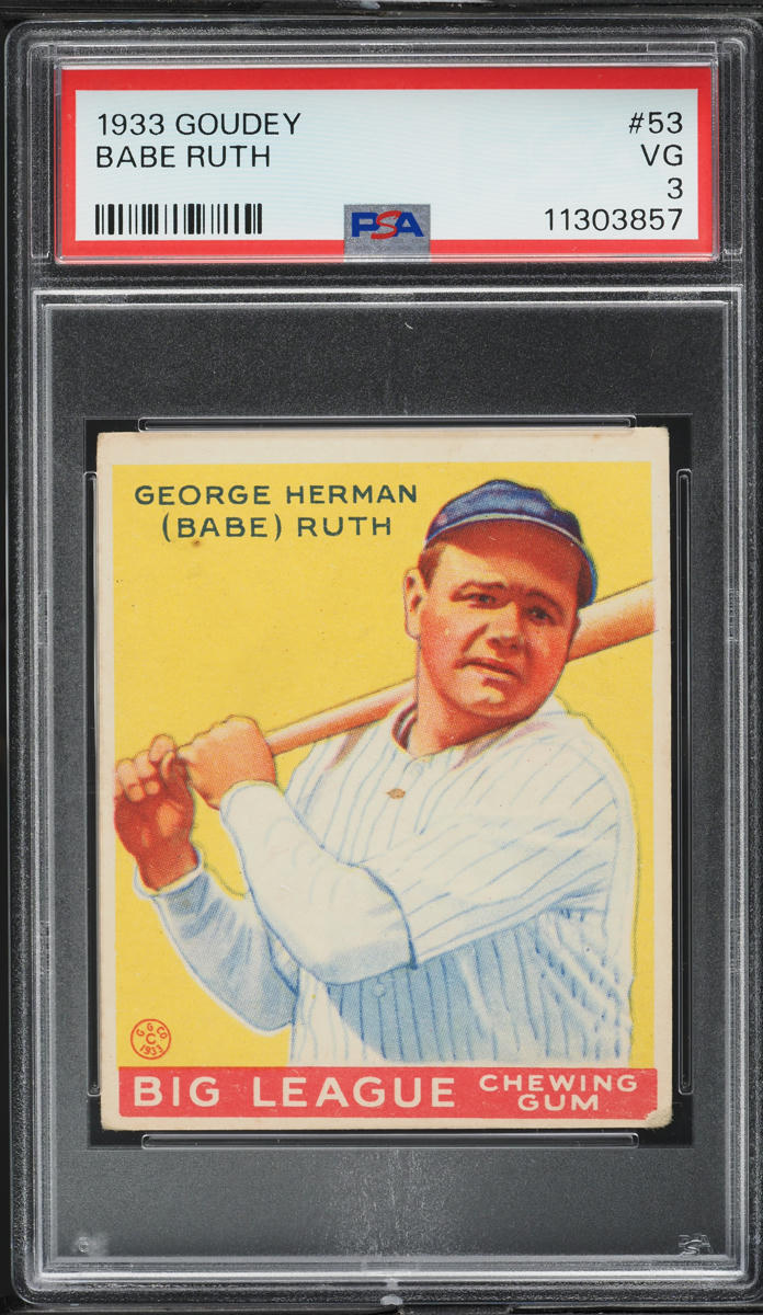 1933 Goudey Babe Ruth #53 PSA 3 VG