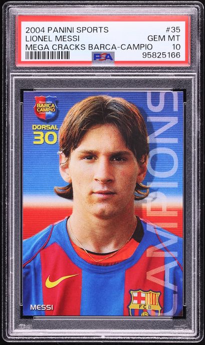 リオネルメッシ　ルーキーカード 2004 Panini Mega Cracks 2004 Panini Sports Mega Cracks La Liga Lionel Messi RC AUTO DNA 10