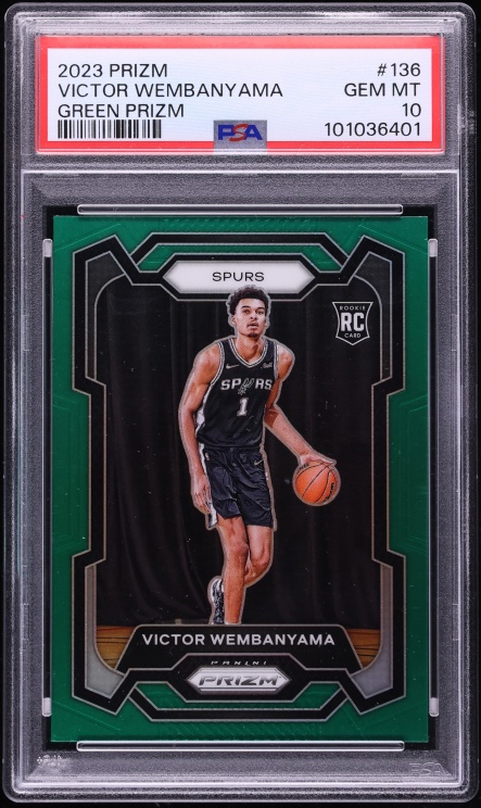 2023 Panini Prizm Green Victor Wembanyama ROOKIE #136 PSA 10 GEM MINT