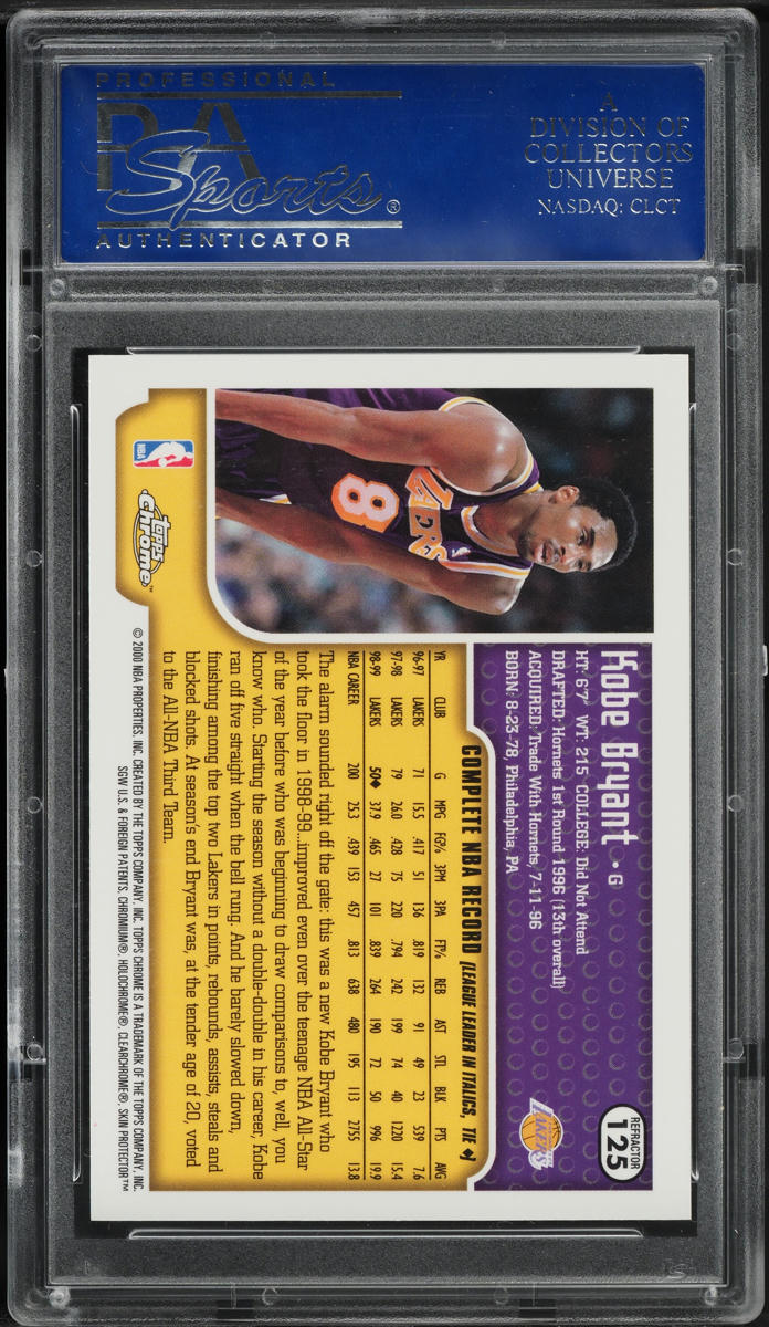 1999 Topps Chrome Refractor Kobe Bryant #125 PSA 10 GEM MINT