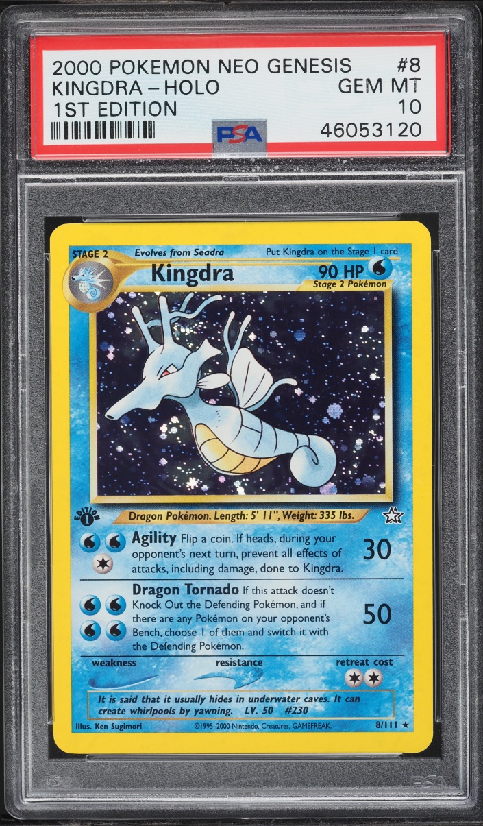2000 Pokemon Neo Genesis 1st Edition Holo Kingdra #8 PSA 10 GEM MINT