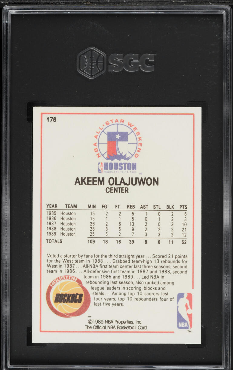 1989 Hoops All-Star Hakeem Olajuwon #178 SGC 9.5 MINT+
