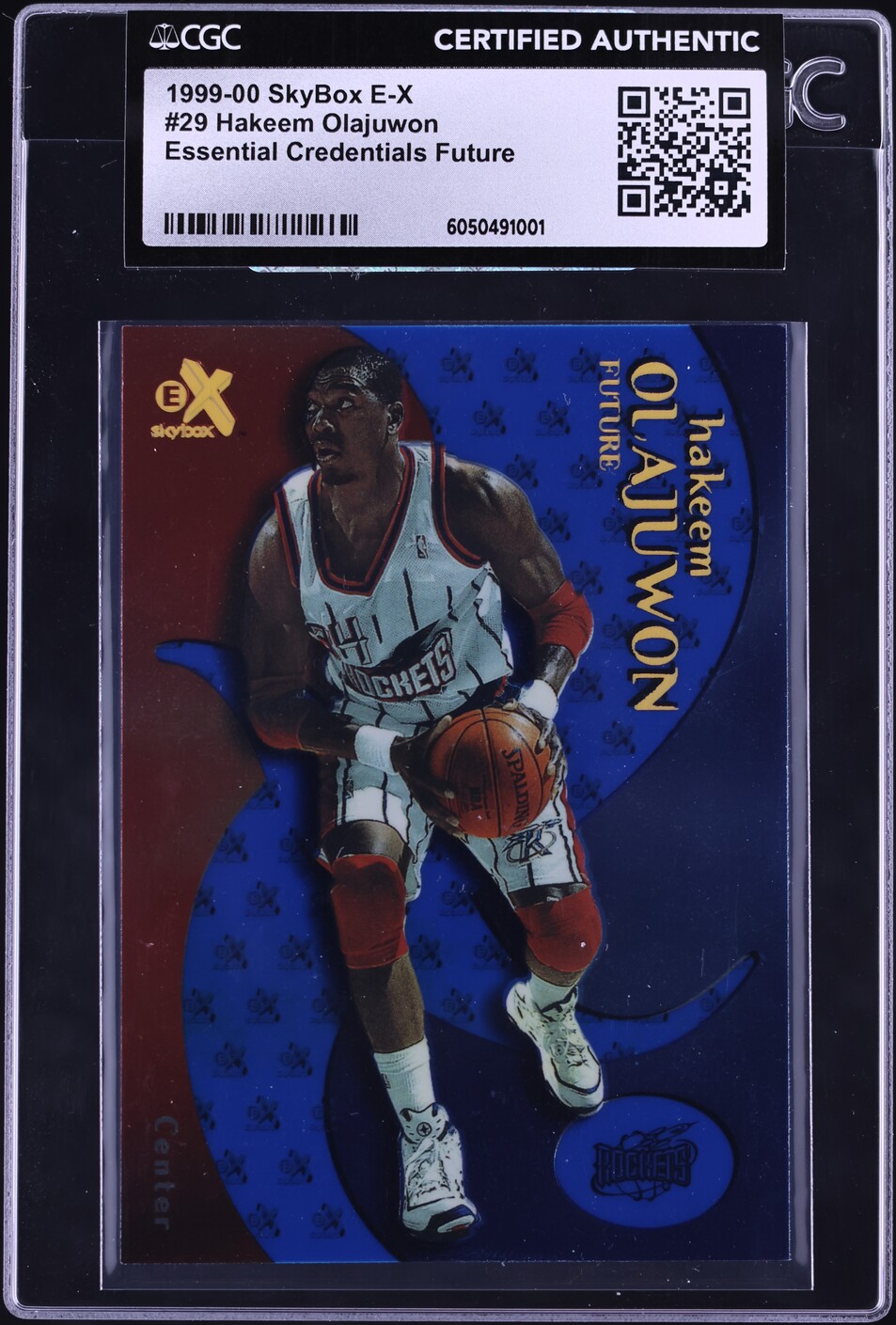 1999 SkyBox E-X Essential Credentials Future Hakeem Olajuwon /32 #29 CGC AUTH