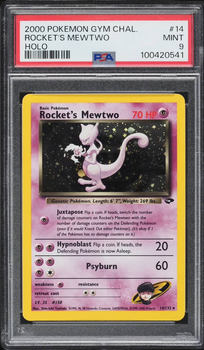 2000 Pokemon Gym Challenge Holo Rocket's Mewtwo #14 PSA 9 MINT