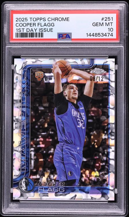 2025 Topps Chrome 1st Day Issue Cooper Flagg ROOKIE /12 #251 PSA 10 GEM MINT