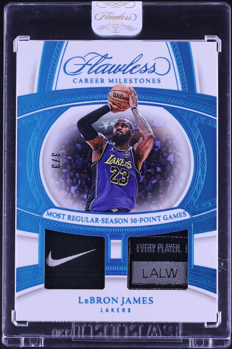 2024 Panini Flawless Career Milestones Dual LeBron James TAG PATCH 3/3 ...