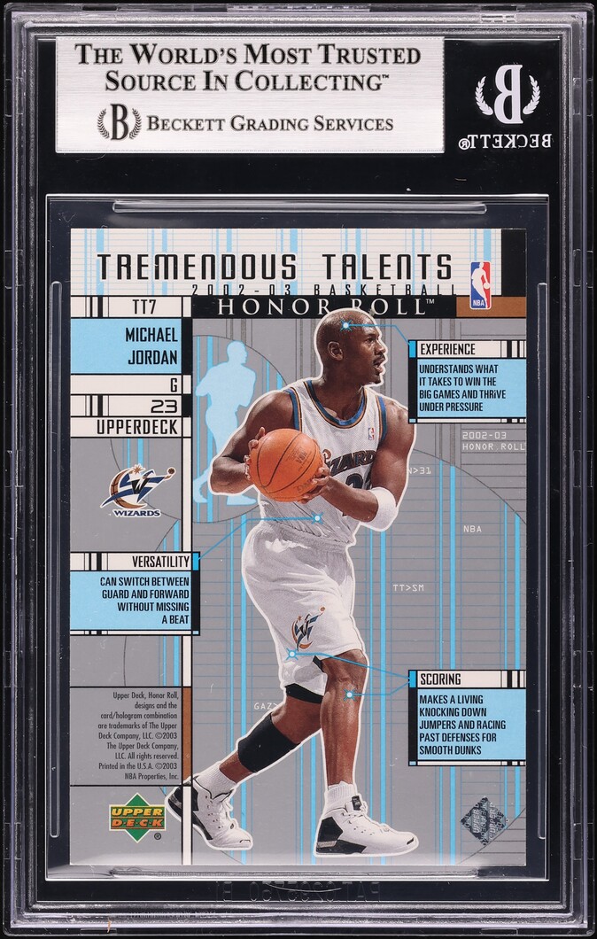 2002 Upper Deck Honor Roll Tremendous Talents Michael Jordan #TT7 BGS 9 MINT