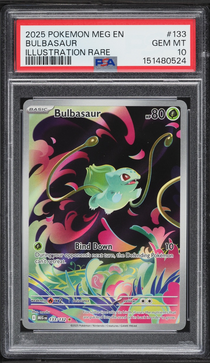 2025 Pokemon Mega Evolution IR Bulbasaur #133 PSA 10 GEM MINT