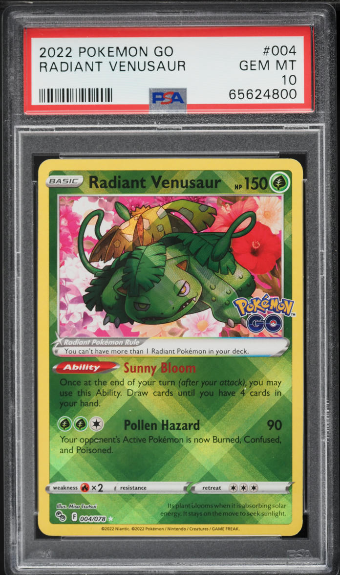 2022 Pokemon Sword & Shield GO Holo Radiant Venusaur #4 PSA 10 GEM MINT