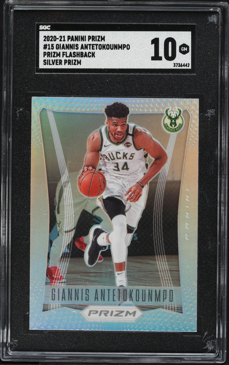2020 Panini Prizm Flashback Silver Giannis Antetokounmpo #15 SGC 10 GEM MINT