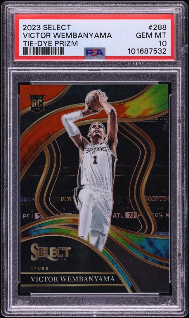 2023 Select Courtside Tie-Dye Prizm Victor Wembanyama ROOKIE /25 #288 PSA 10 GEM MINT