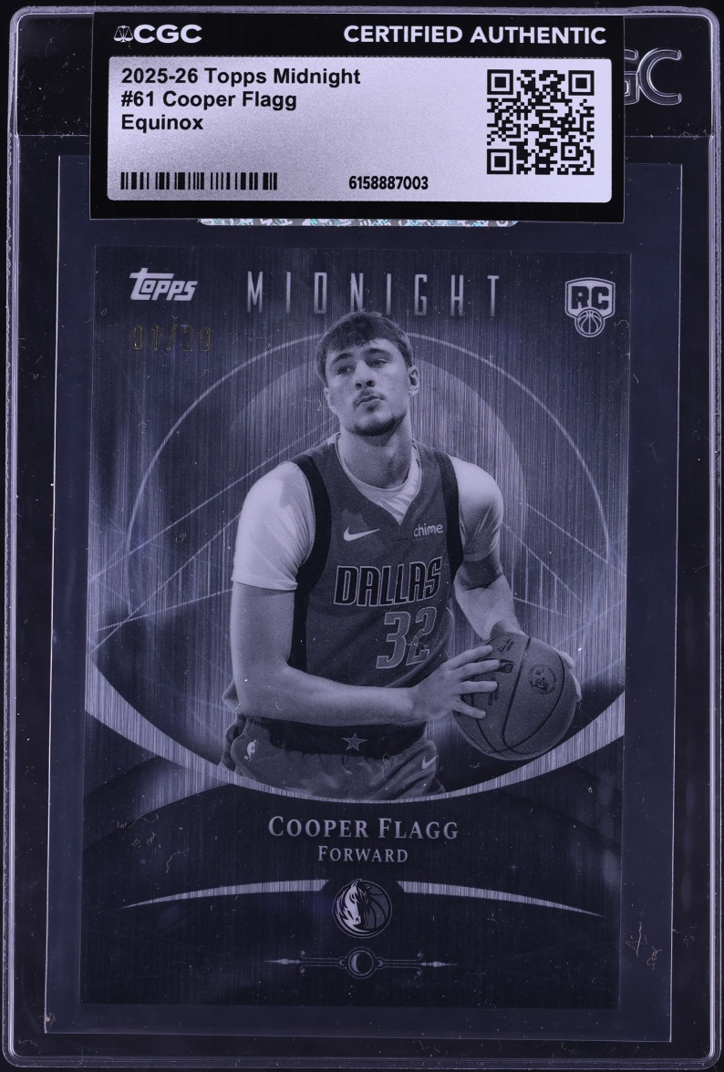 2025 Topps Midnight Equinox Cooper Flagg ROOKIE 1/20 #61 CGC AUTH