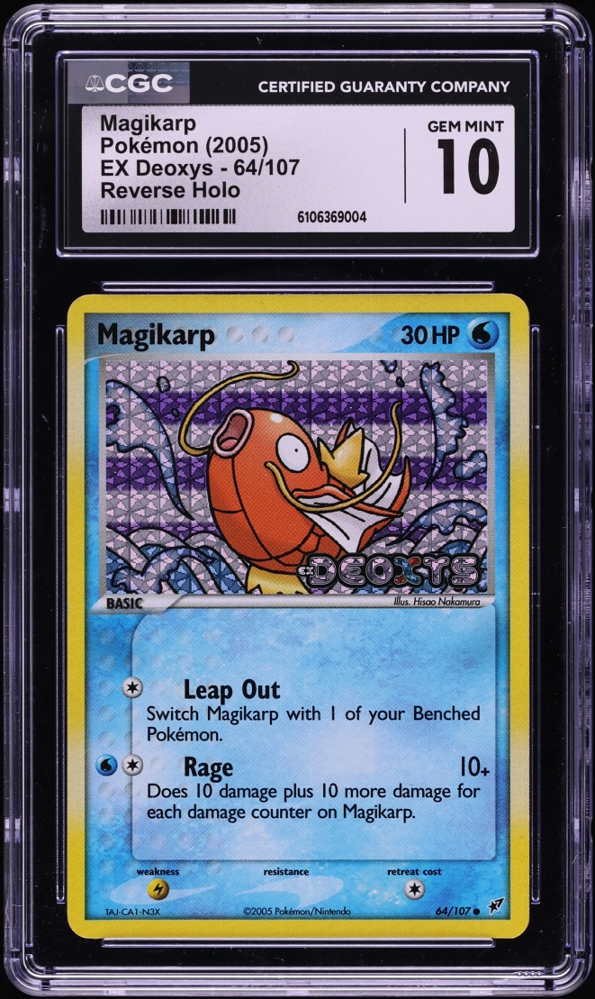 2005 Pokemon EX Deoxys Reverse Holo Magikarp #64 CGC 10 GEM MINT