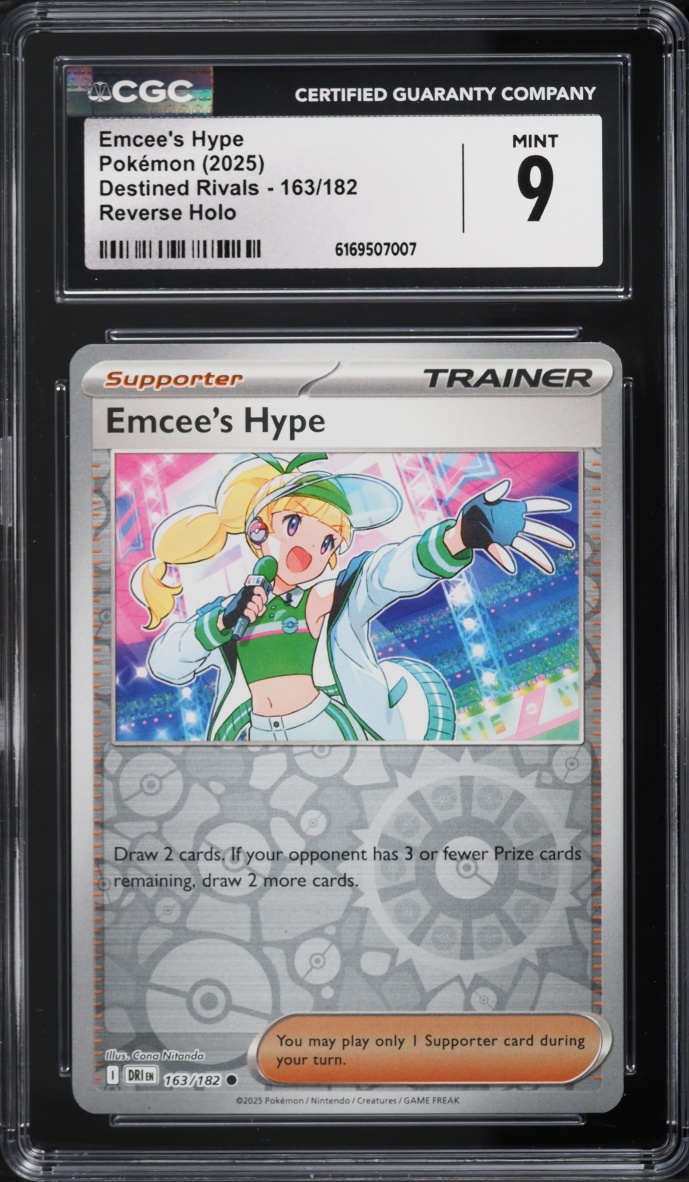 2025 Pokemon Scarlet & Violet Destined Rivals Reverse Holo Emcee's Hype #163 CGC 9 MINT